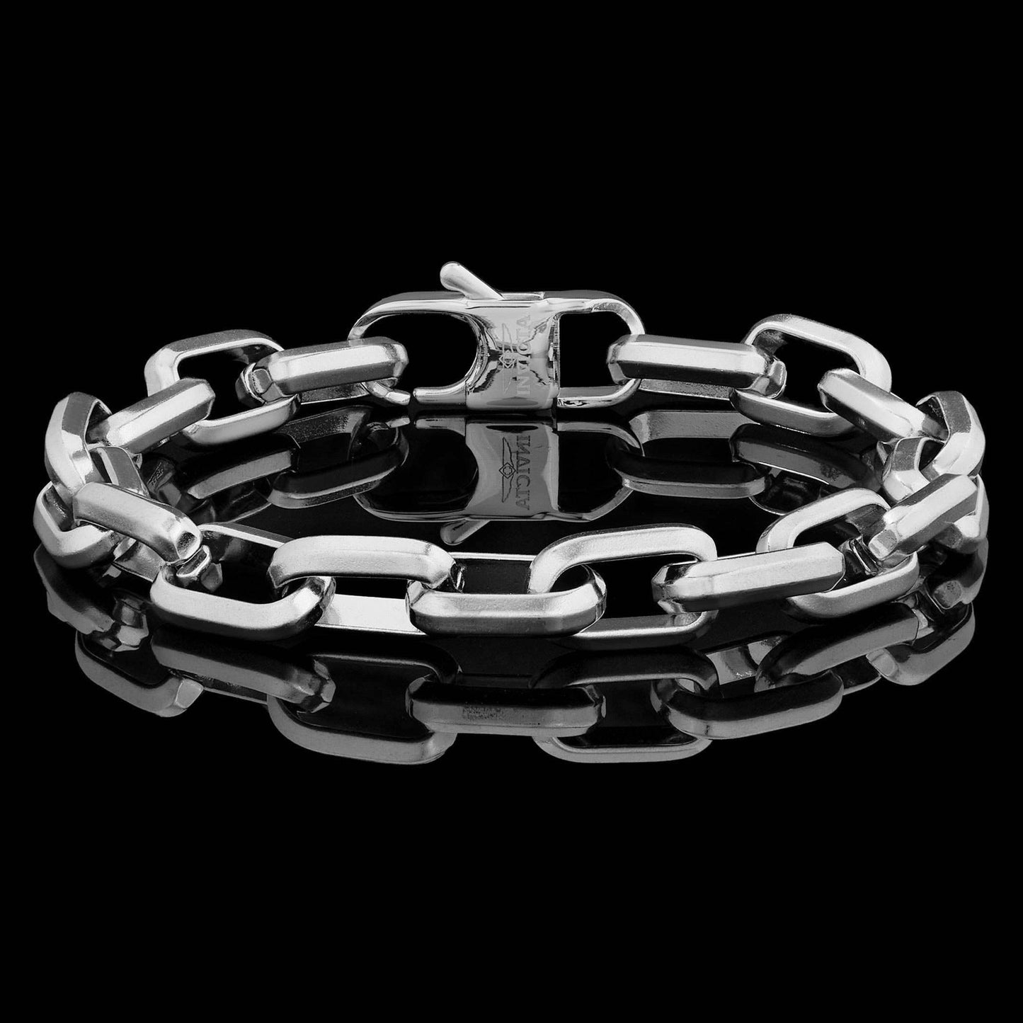 West Coast Jewelry - Invicta Jewelry Large Oval Link Chain Bracelet (10mm) - 9": Silver