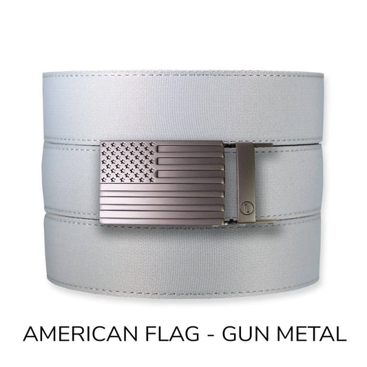 Tough Apparel - Concrete Canvas+ Ratchet Belt & Buckle Set: American Flag - Gun Metal