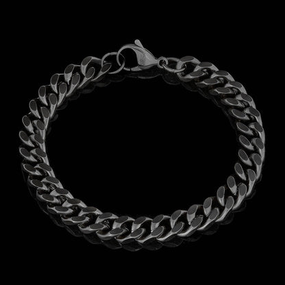 West Coast Jewelry - Invicta Jewelry Curb Chain Steel Bracelet (8.5mm) - 8.5": Gold