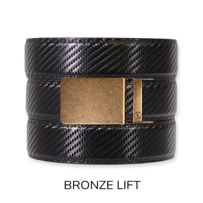 Tough Apparel Tough Apparel - Carbon Black Leather Ratchet Belt & Buckle Set: Iron