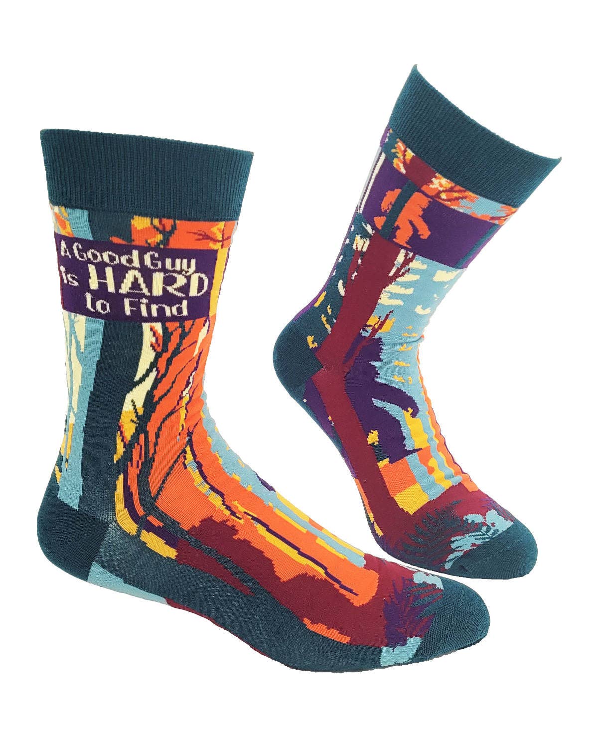 A Good Guy is Hard to Find Men's Novelty Bigfoot Crew Socks