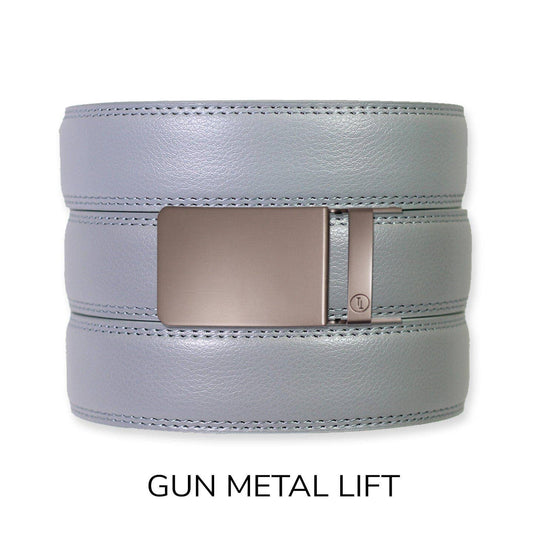 Tough Apparel - Slate Leather Ratchet Belt & Buckle Set: Gun Metal