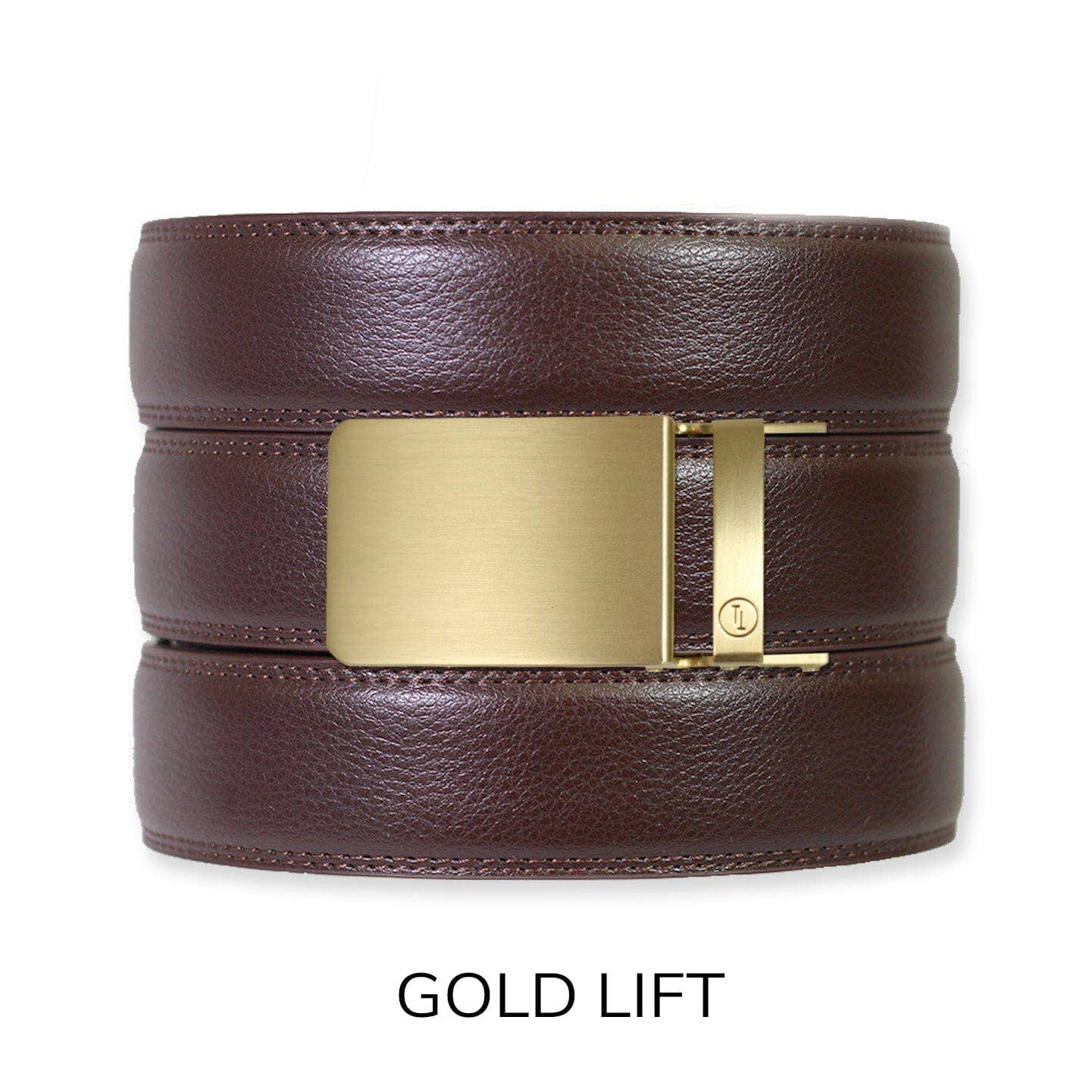 Tough Apparel - Espresso Leather Rachet Belt & Buckle Set: Iron