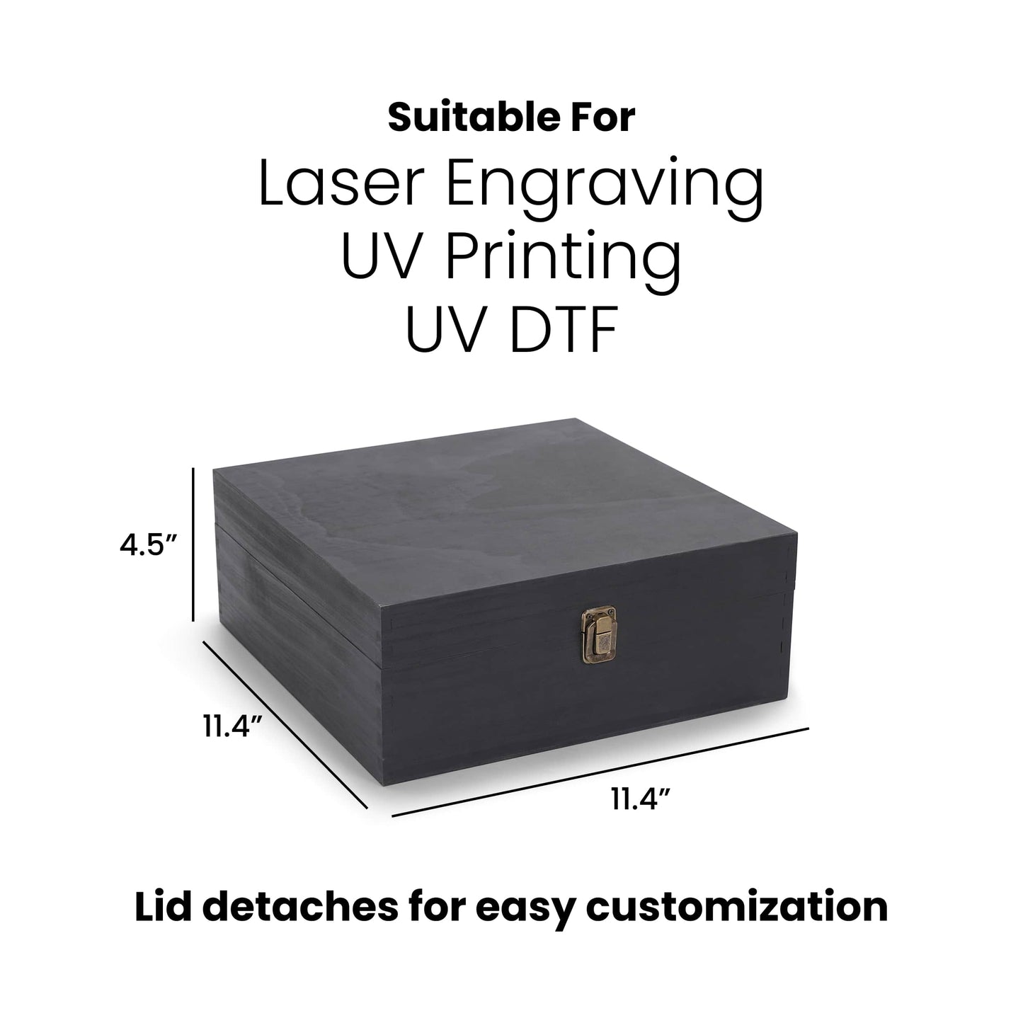 MakerFlo - Wood Memory Boxes, Large: Ebony (Black) / Singles