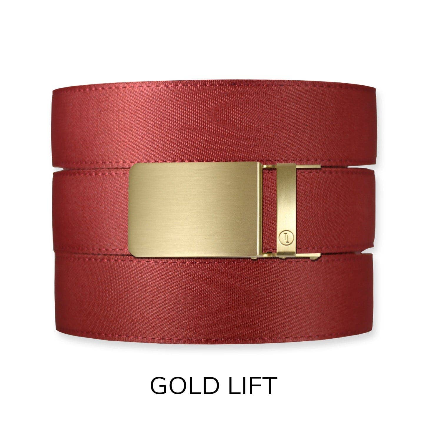 Tough Apparel - Brick Red Canvas+ Ratchet Belt & Buckle Set: American Flag - Gun Metal