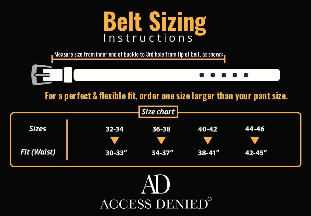 Access Denied Accessories Access Denied Accessories - Bonded Leather Ratchet Belt: Cognac / 44/46