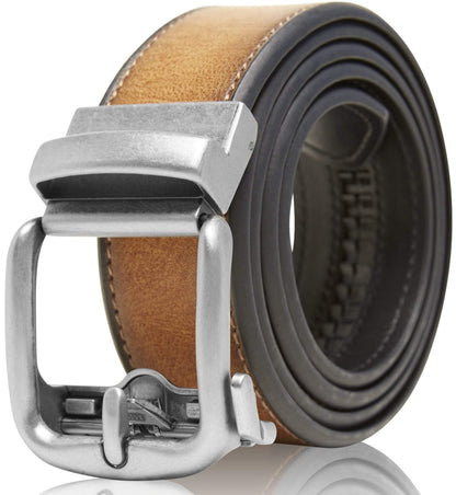 Access Denied Accessories Access Denied Accessories - Bonded Leather Ratchet Belt: Cognac / 44/46