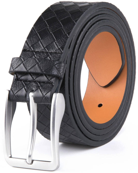 Access Denied Accessories Access Denied Accessories - Genuine Split Leather Belt for Men Classy Dress Belts : Black / 32/34