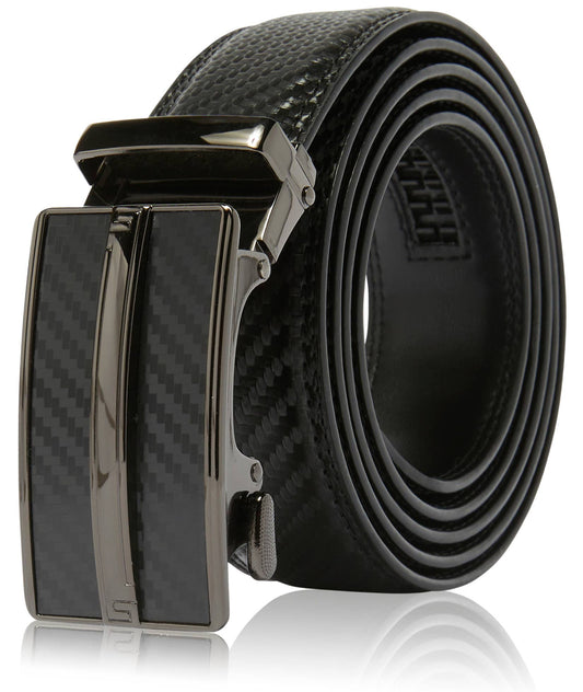 Access Denied Accessories Access Denied Accessories - Men's Gifts Microfiber Ratchet Leather Belts For Men: Black Carbonfiber