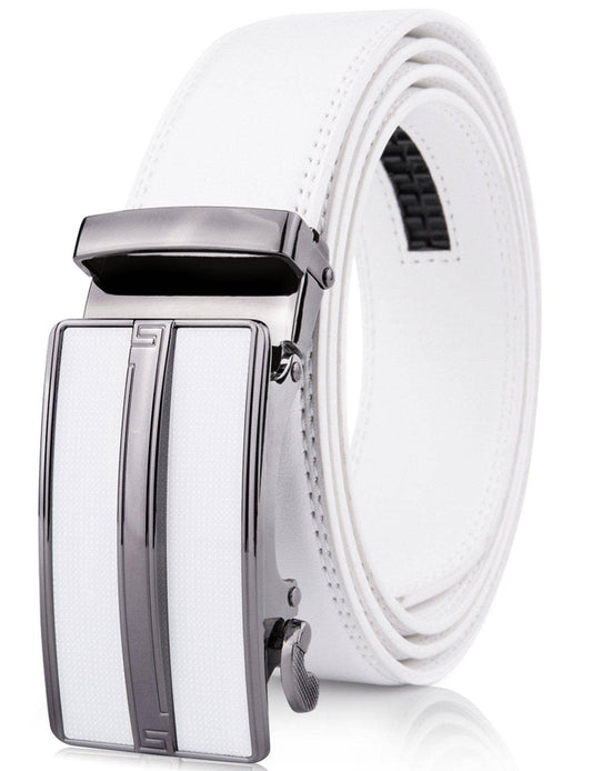 Access Denied Accessories Access Denied Accessories - Microfiber Leather Ratchet Belt: White