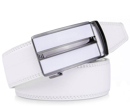 Access Denied Accessories Access Denied Accessories - Microfiber Leather Ratchet Belt: White