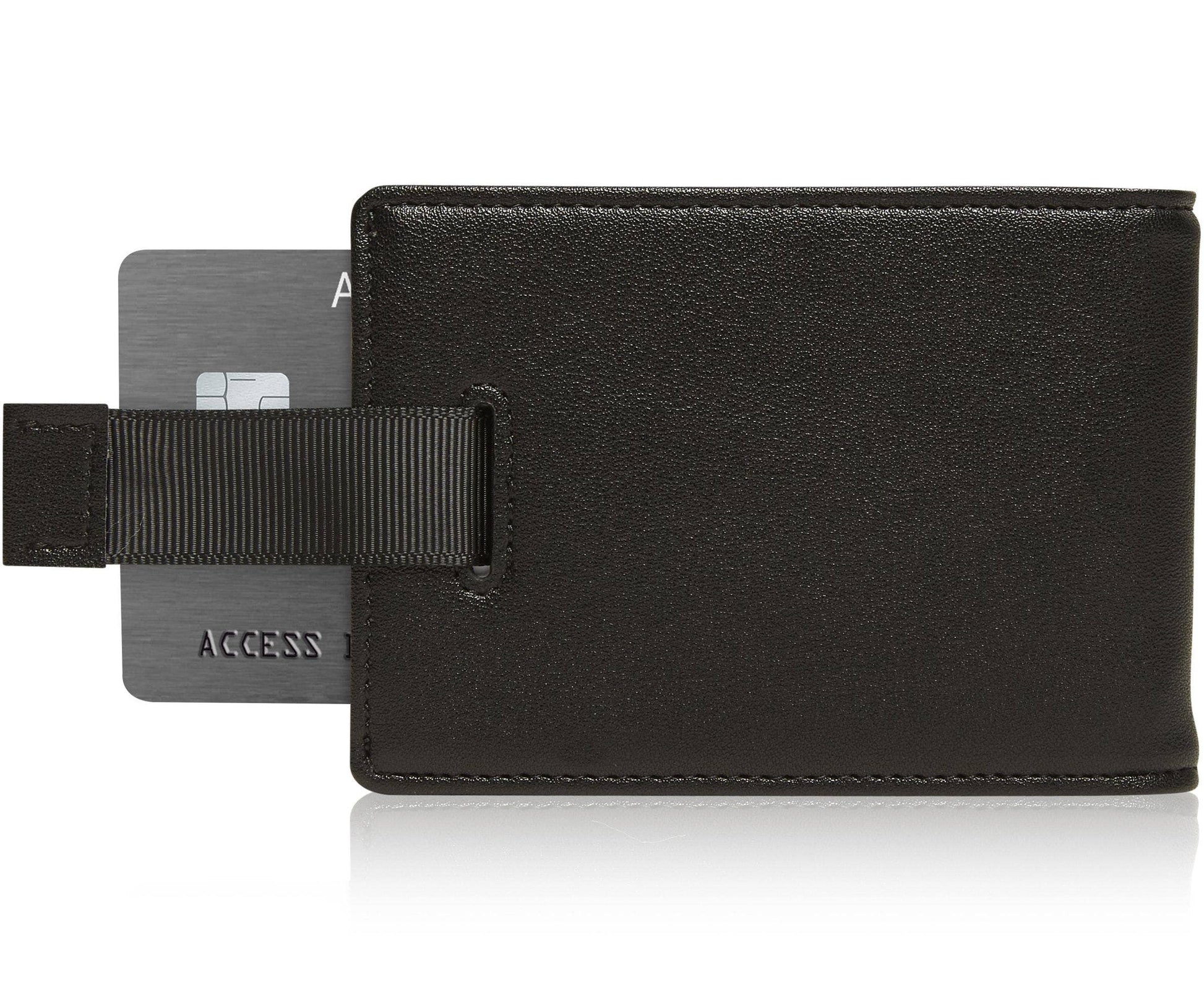 Access Denied Accessories Access Denied Accessories - Money Clip Bifold Wallet W/ Pull Strap: Black