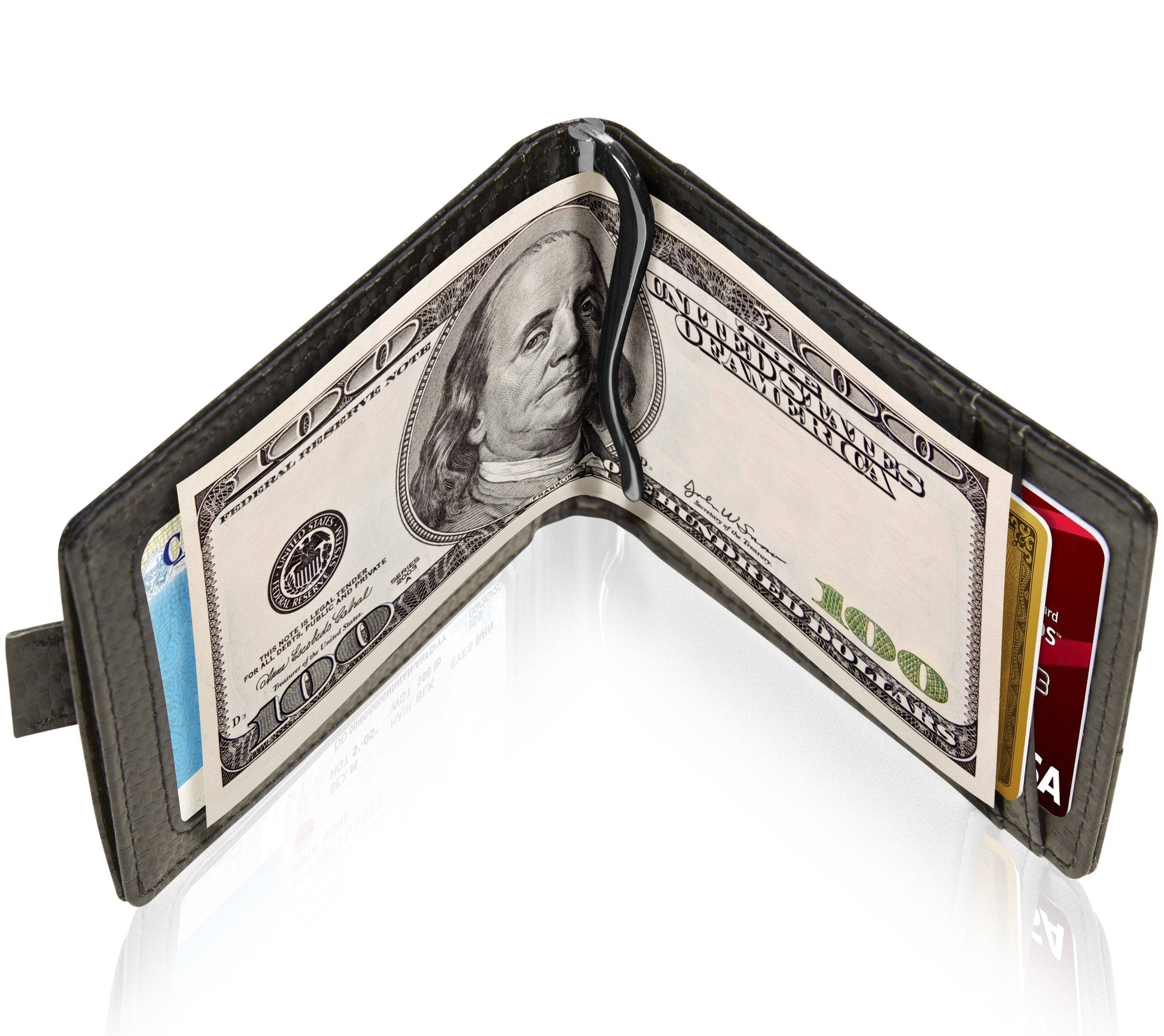 Access Denied Accessories Access Denied Accessories - Money Clip Bifold Wallet W/ Pull Strap: Black