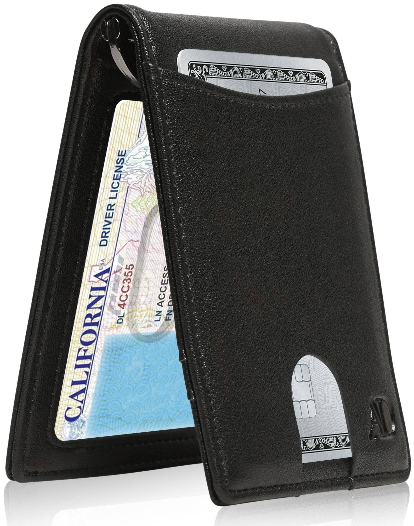 Access Denied Accessories Access Denied Accessories - Money Clip Bifold Wallet W/ Pull Strap: Black Carbonfiber