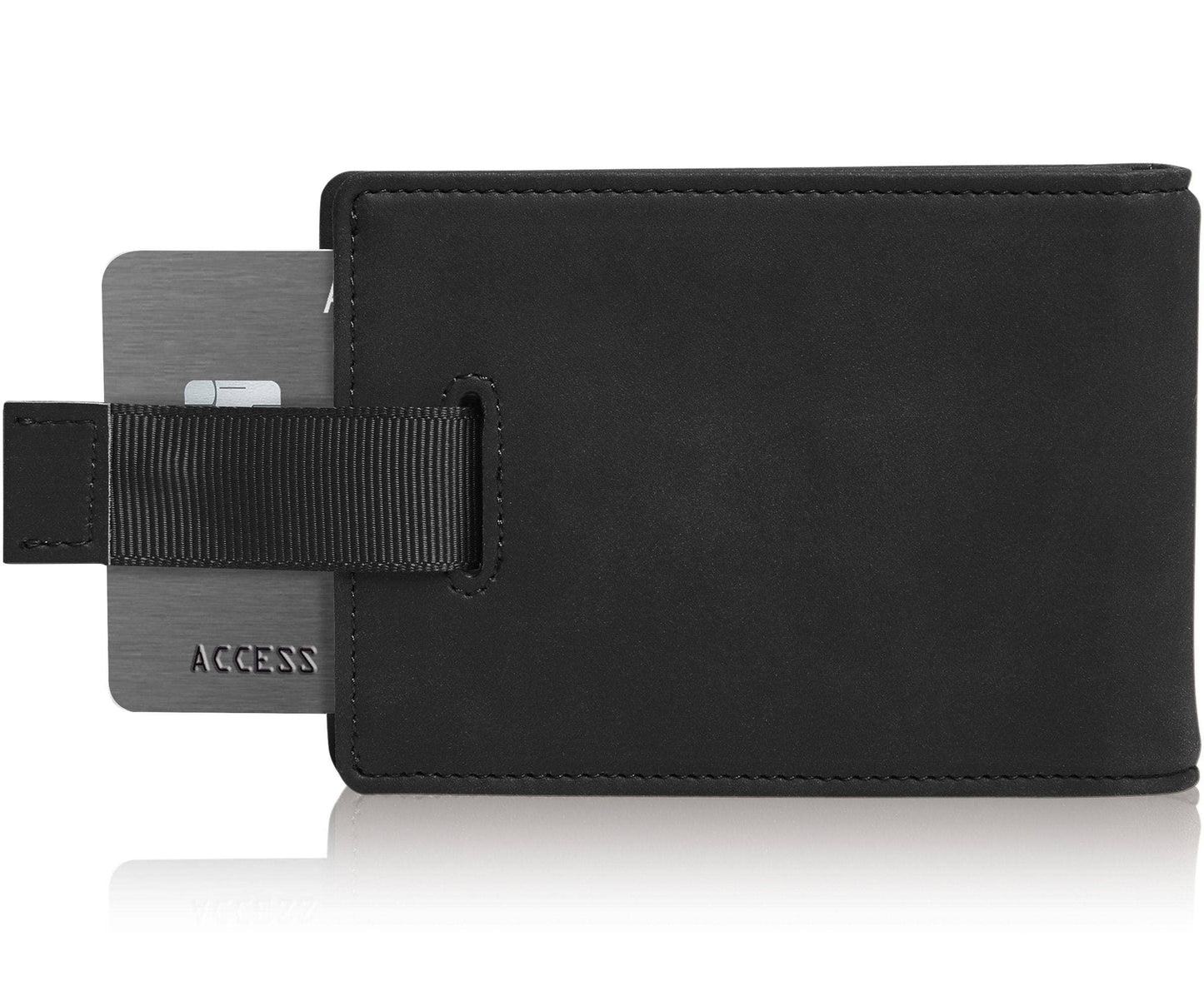 Access Denied Accessories Access Denied Accessories - Money Clip Bifold Wallet W/ Pull Strap: Black Carbonfiber