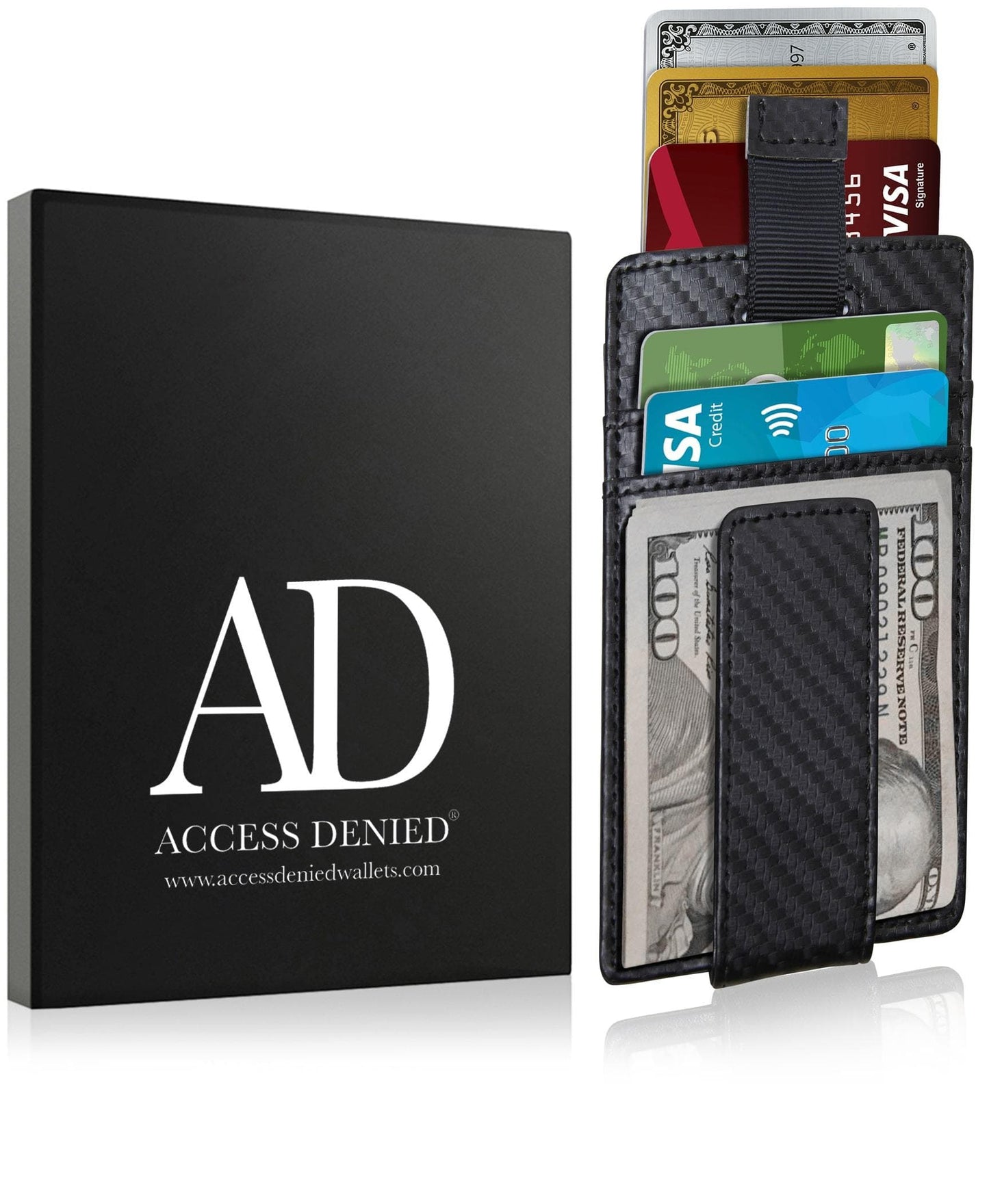 Access Denied Accessories Access Denied Accessories - Money Clip Card Holder With Pull Strap: Brown Crazyhorse