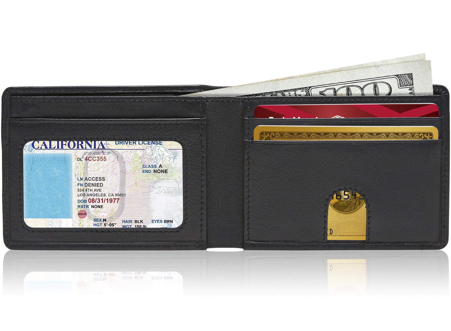 Access Denied Accessories Access Denied Accessories - Pull Strap Bifold Wallet: Black