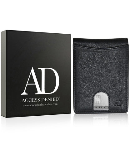 Access Denied Accessories Access Denied Accessories - Pull Strap Bifold Wallet: Black