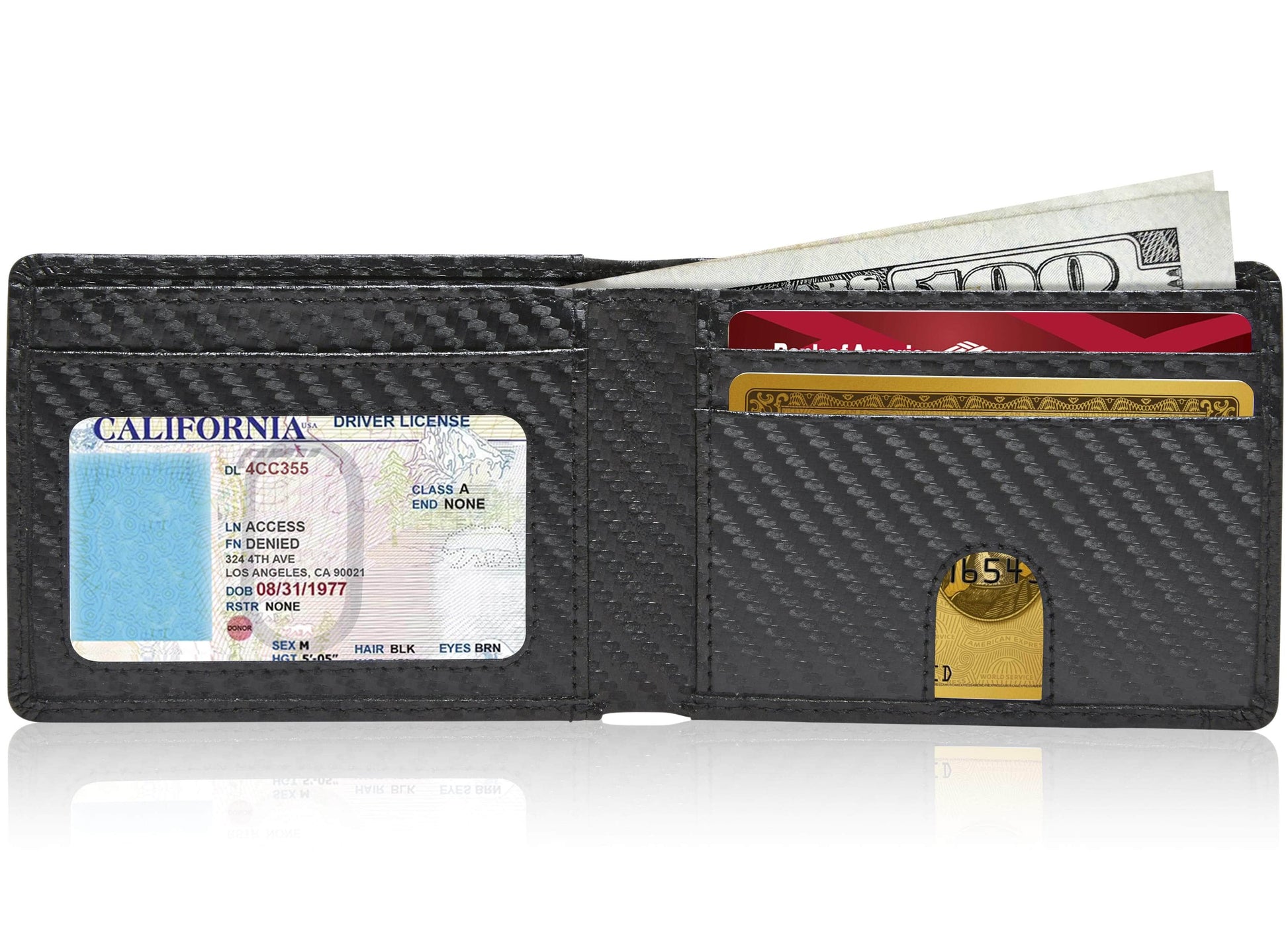 Access Denied Accessories Access Denied Accessories - Pull Strap Bifold Wallet: Black