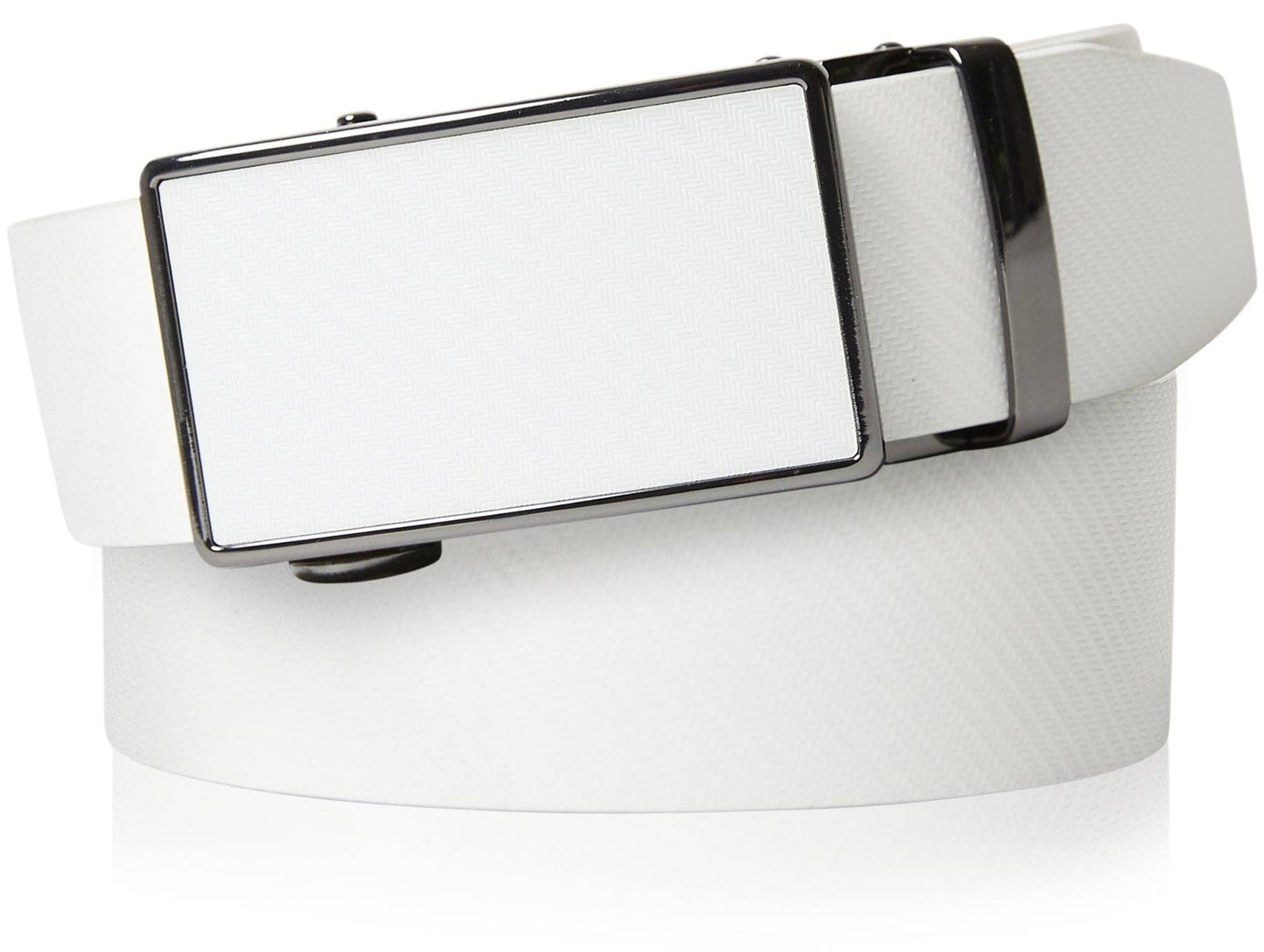 Access Denied Accessories Access Denied Accessories - Real Leather Mens Ratchet Belts For Men Adjustable Buckle : White