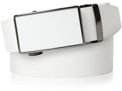 Access Denied Accessories Access Denied Accessories - Real Leather Mens Ratchet Belts For Men Adjustable Buckle : White