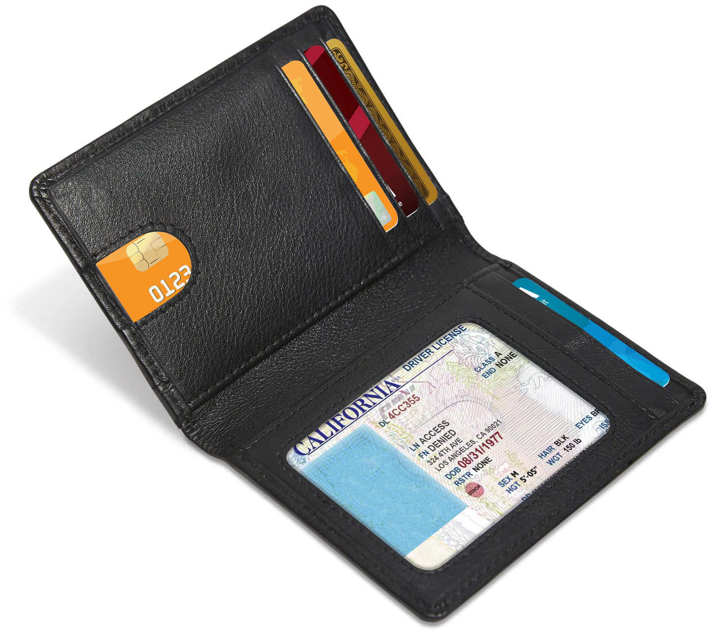 Access Denied Accessories Access Denied Accessories - Slim Bifold Wallet With Pull Strap: Black