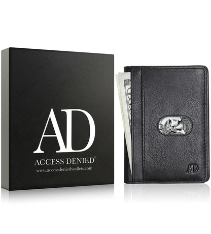 Access Denied Accessories Access Denied Accessories - Slim Bifold Wallet With Pull Strap: Black