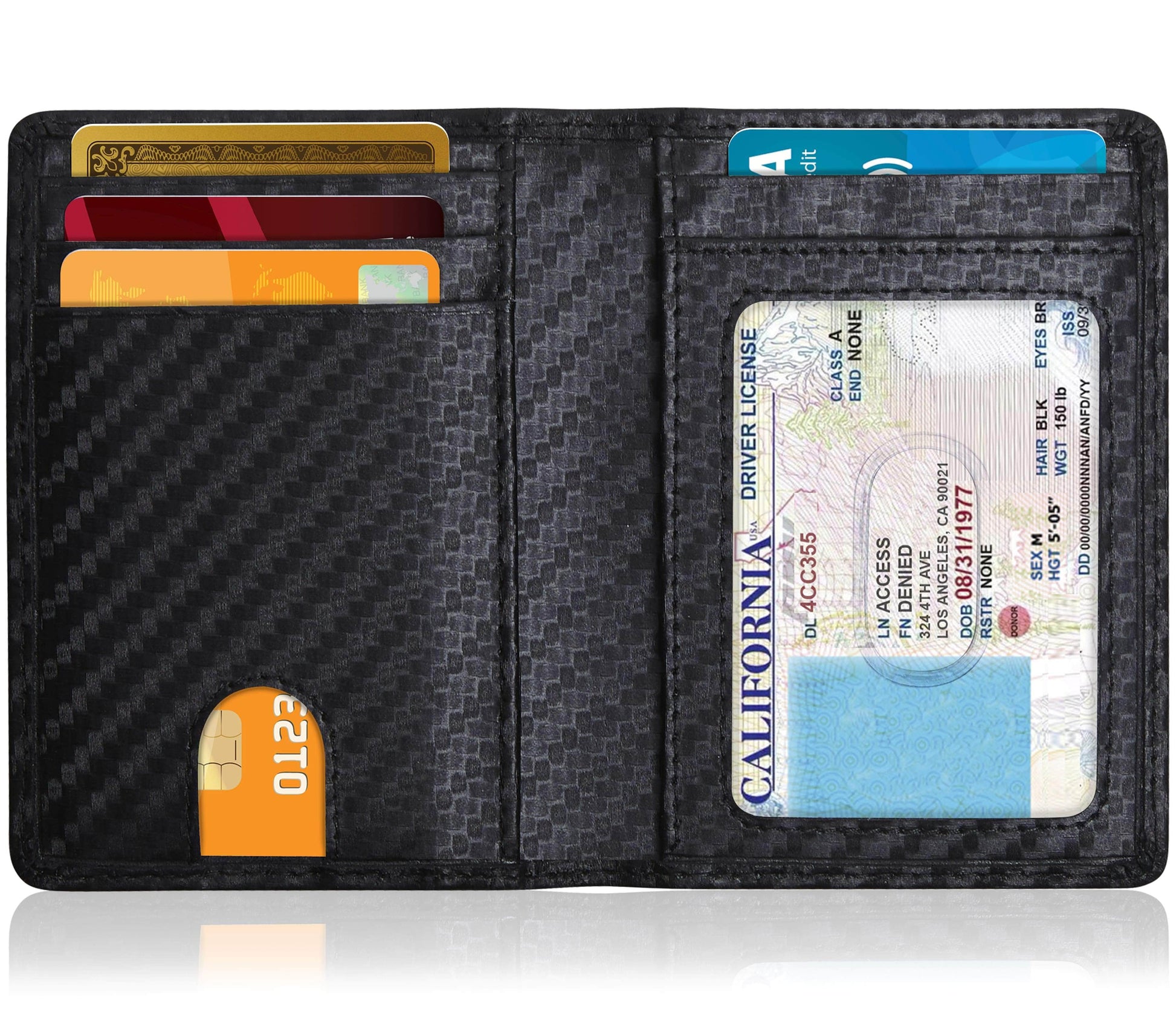 Access Denied Accessories Access Denied Accessories - Slim Bifold Wallet With Pull Strap: Black