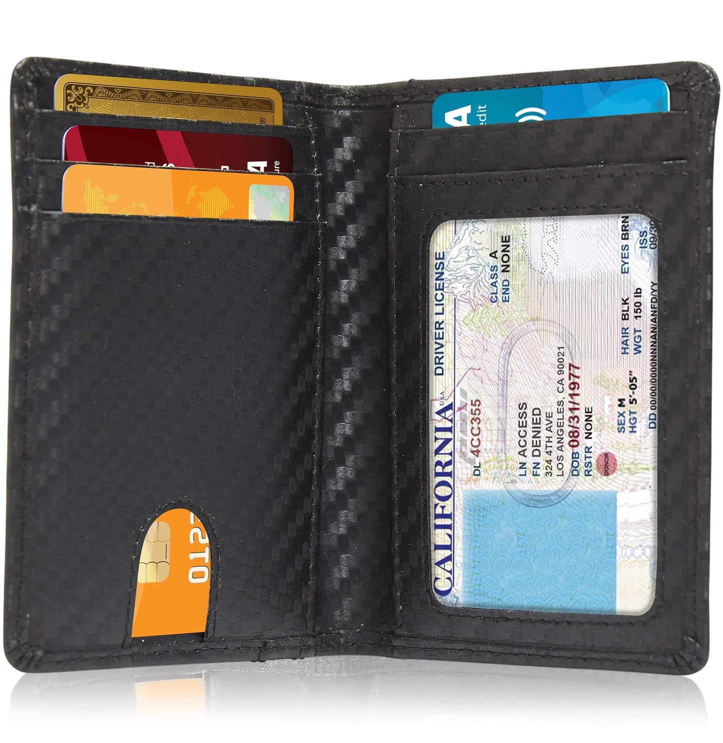 Access Denied Accessories Access Denied Accessories - Slim Bifold Wallet With Pull Strap: Black