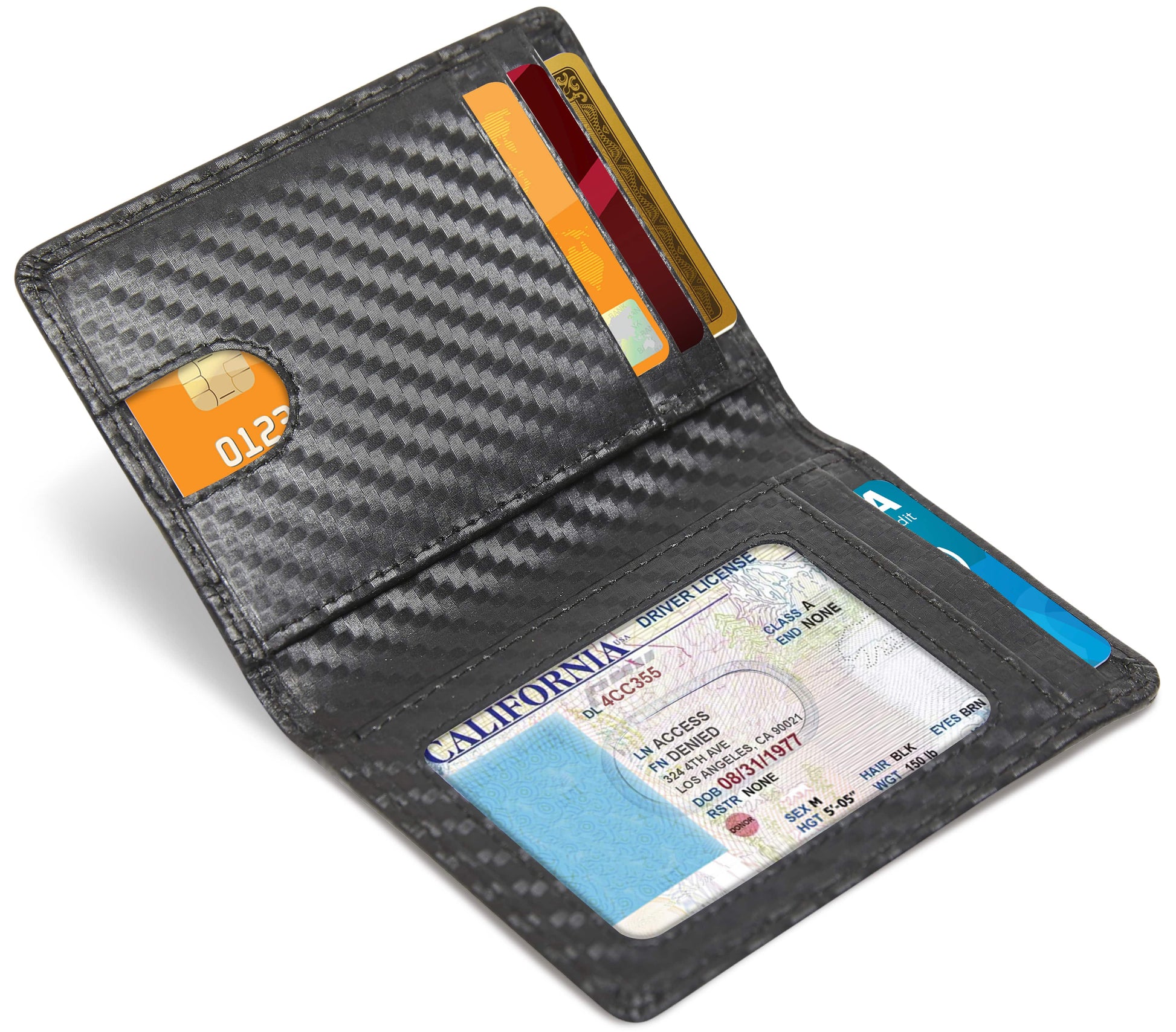 Access Denied Accessories Access Denied Accessories - Slim Bifold Wallet With Pull Strap: Black