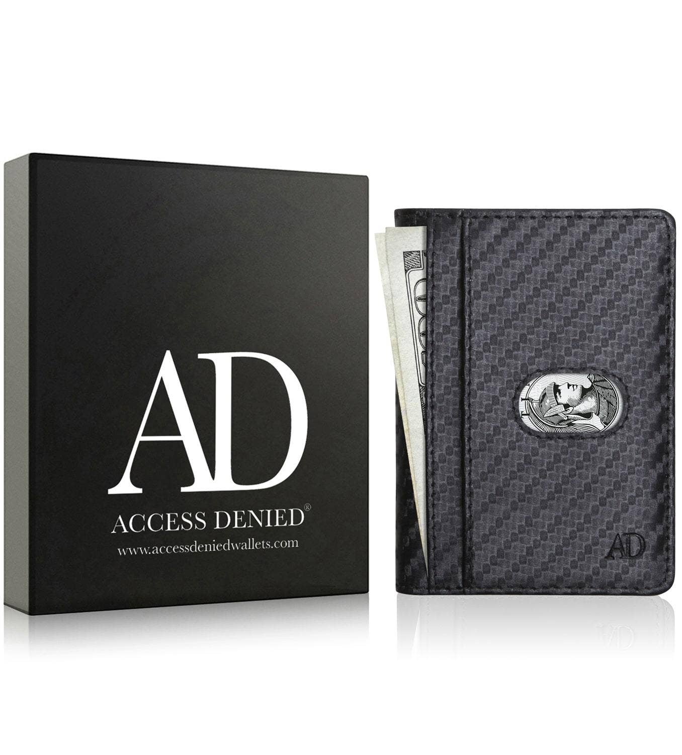 Access Denied Accessories Access Denied Accessories - Slim Bifold Wallet With Pull Strap: Black