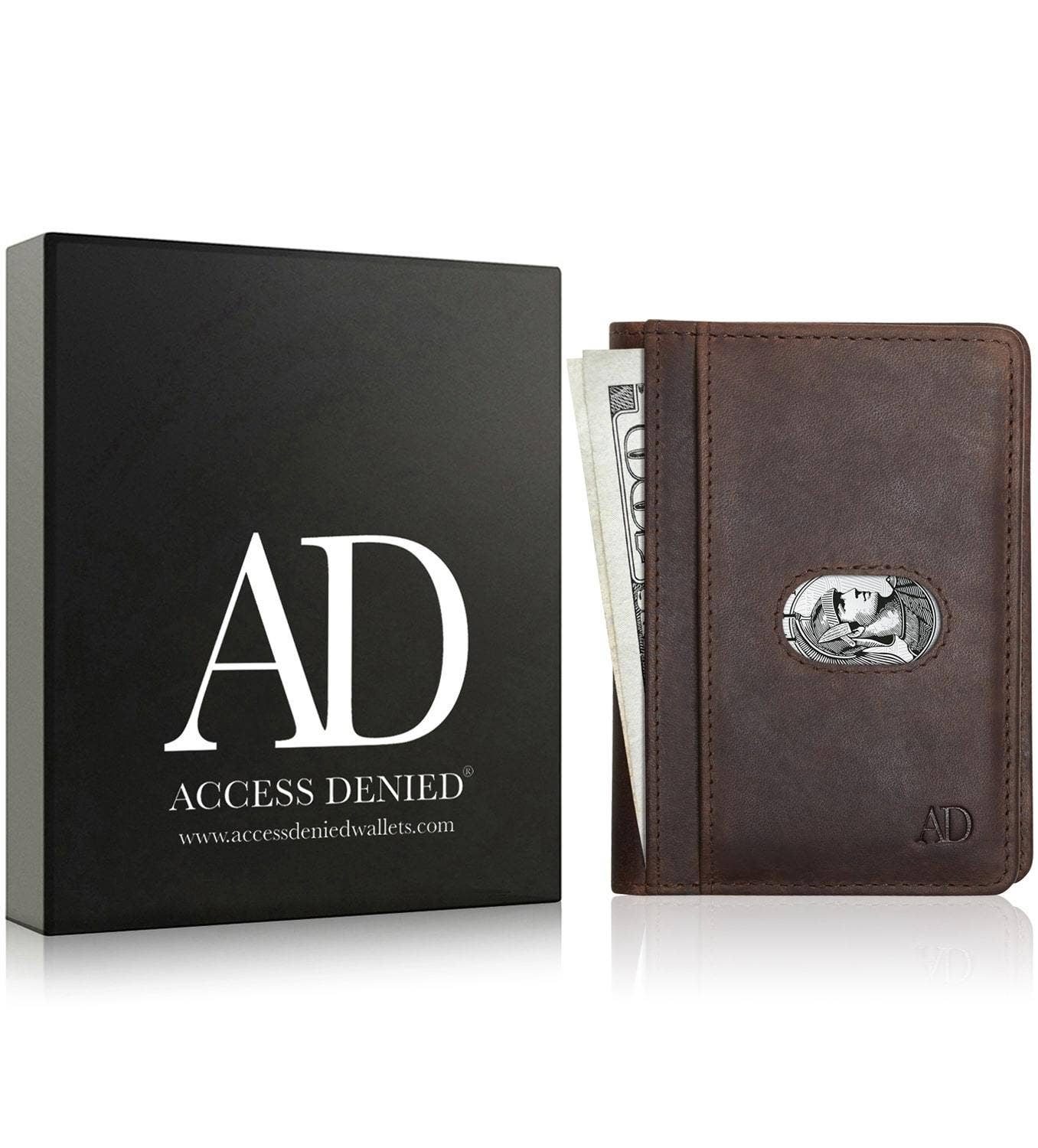 Access Denied Accessories Access Denied Accessories - Slim Bifold Wallet With Pull Strap: Black