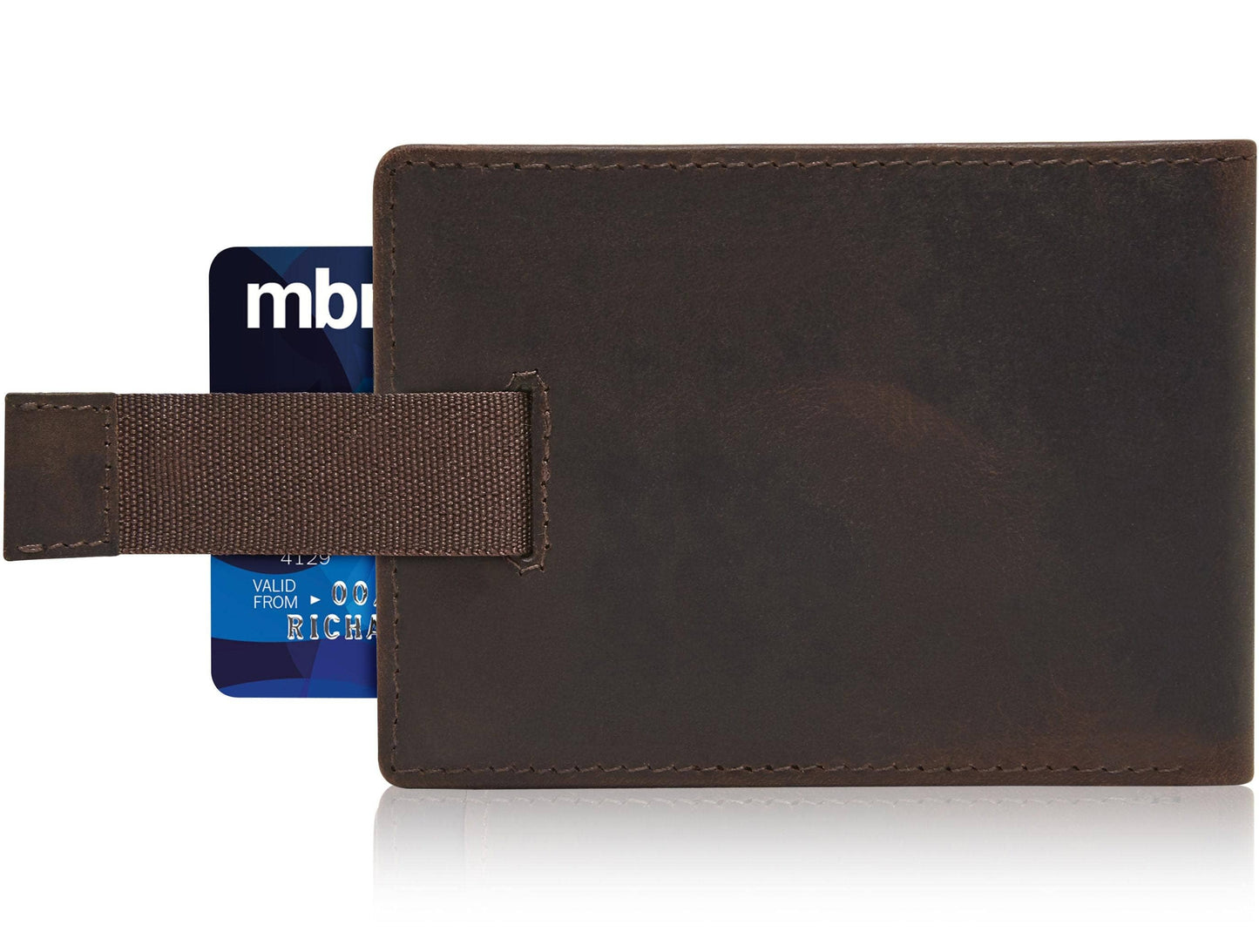 Access Denied Accessories Access Denied Accessories - Slim Bifold Wallet With Pull Strap: Brown Crazyhorse