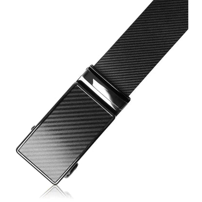 Access Denied Accessories Belts Real Leather Mens Ratchet Belt/Adjustable Buckle: Carbon Fiber