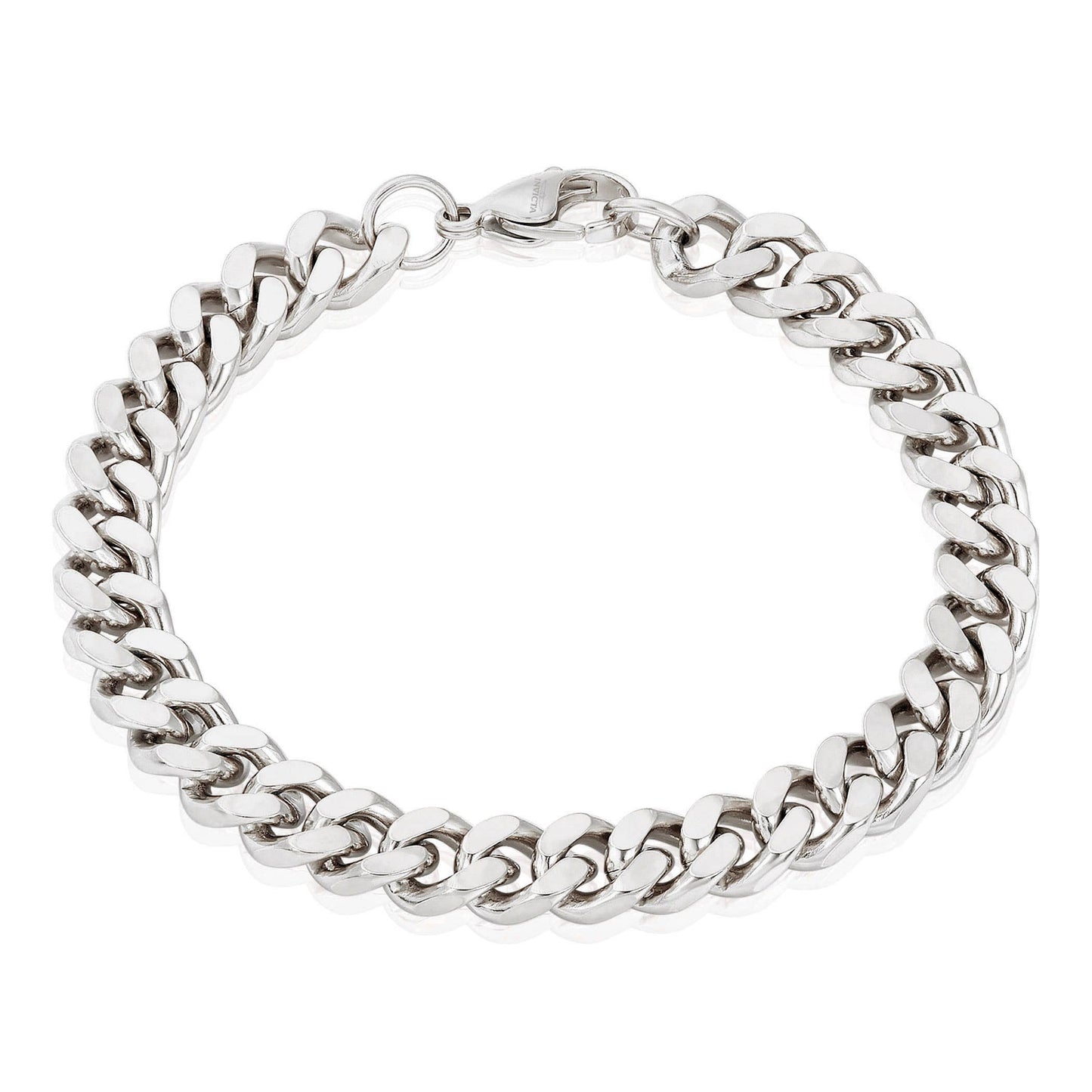 West Coast Jewelry - Invicta Jewelry Curb Chain Steel Bracelet (8.5mm) - 8.5": Gold