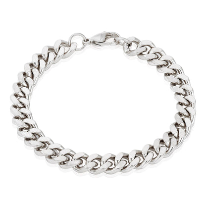 West Coast Jewelry - Invicta Jewelry Curb Chain Steel Bracelet (8.5mm) - 8.5": Gold