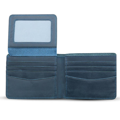 American Leather Goods American Leather Goods - Genuine Leather Wallet for Men with Flap out ID Window: Blue