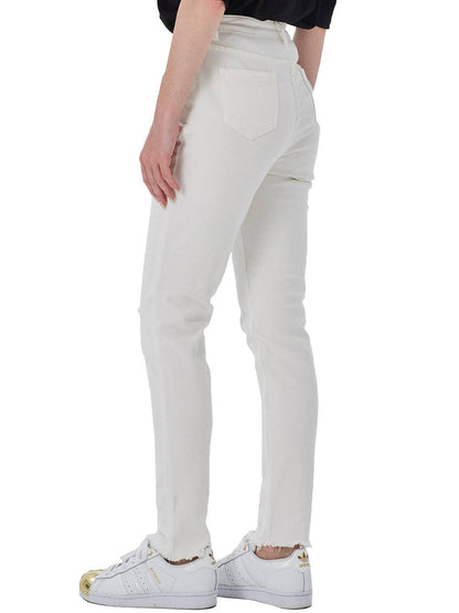 Anna Kaci Wholesale Anna Kaci Wholesale - Stretch Ankle Ripped Denim Pants: Black / Medium 6-8