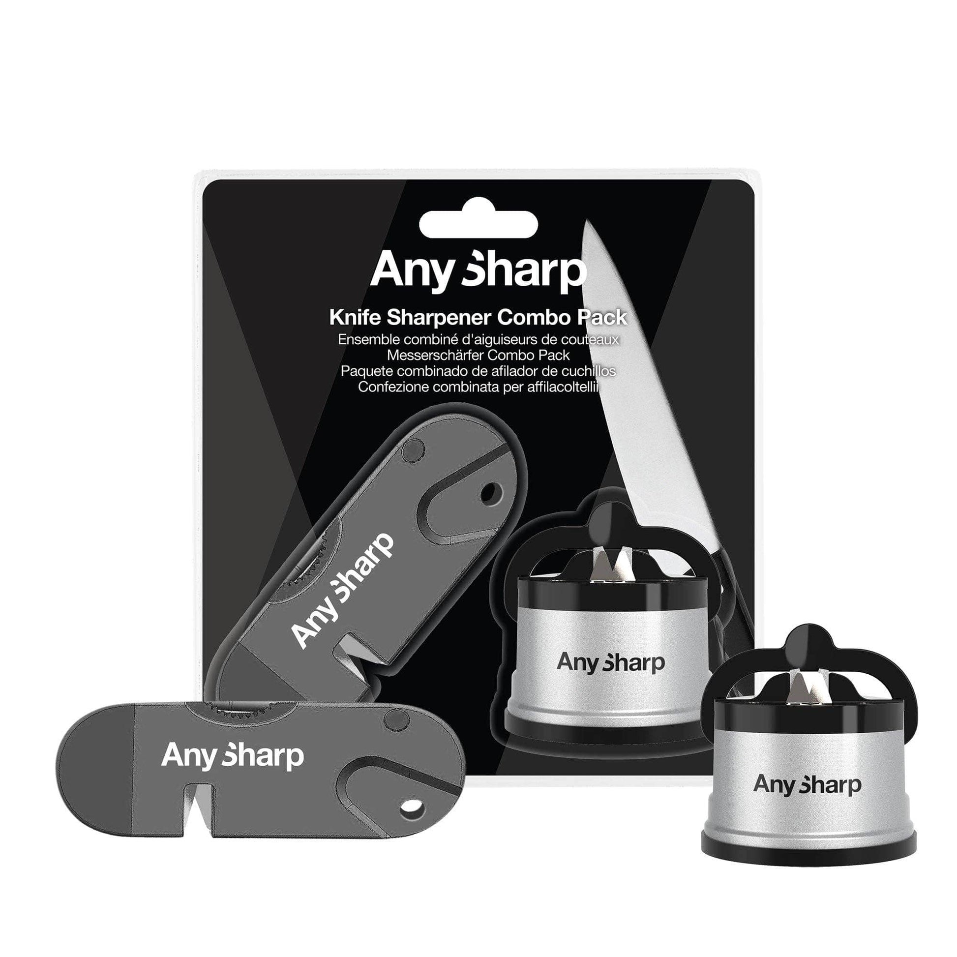 AnySharp Xblade Professional Knife Sharpener with Powergrip, Silver