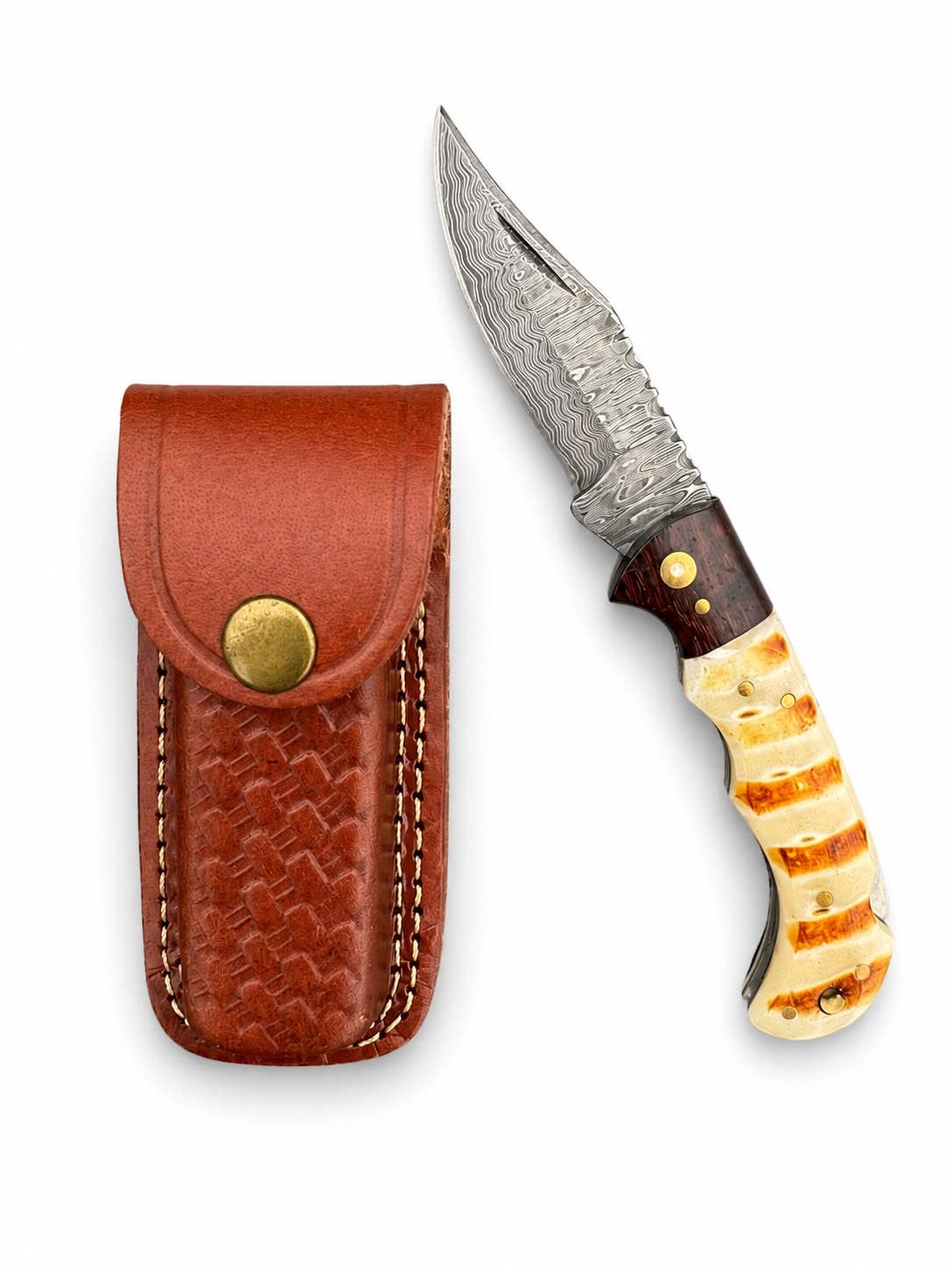 Titan International - Ivory Ridge Damascus Folding Knife TKT-36