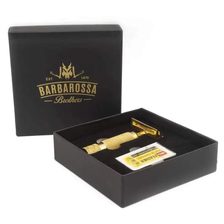 Barbarossa Brothers The Ottoman: 3 Piece Double Edge Razor - 24k Gold