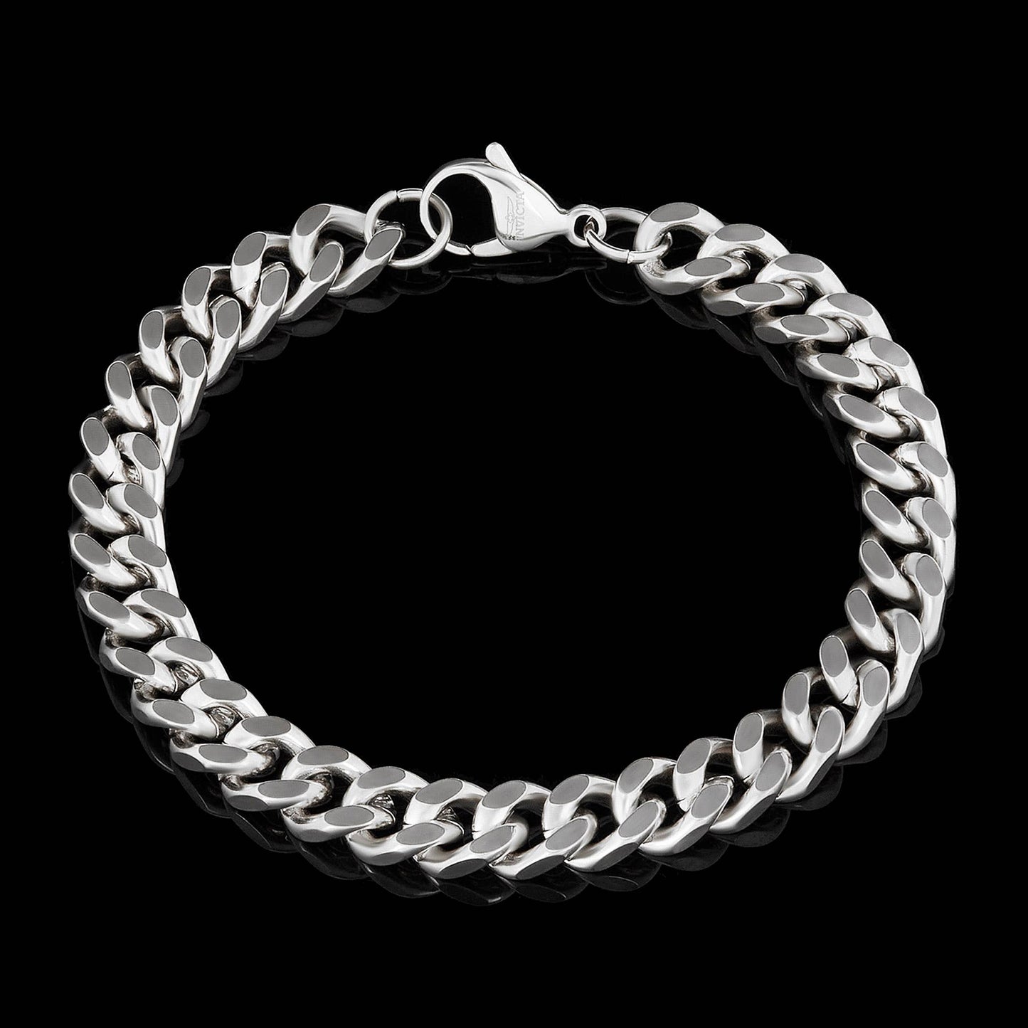 West Coast Jewelry - Invicta Jewelry Curb Chain Steel Bracelet (8.5mm) - 8.5": Gold
