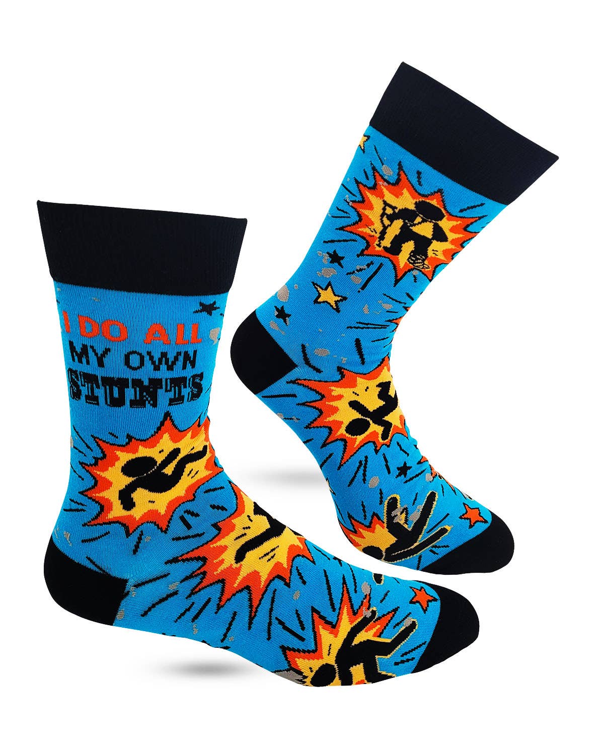 I Do All My Own Stunts Men's Novelty Crew Socks