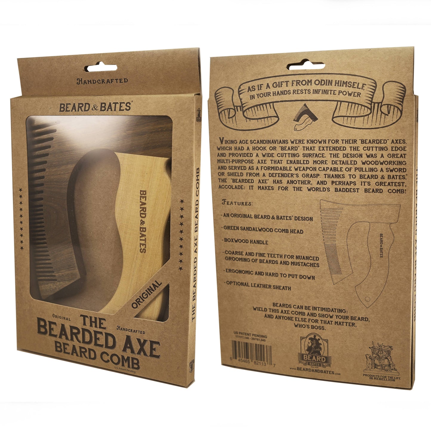 Beard & Bates THE BEARDED AXE BEARD COMB - ORIGINAL