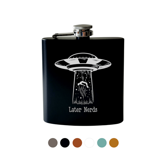 Beckman Design Beckman Design - Flask-Alien Abduction Later Nerds: Leather / Gray
