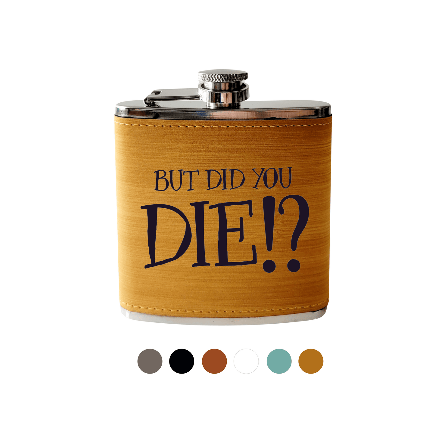 Beckman Design Beckman Design - Flask- But Did You Die: Leather / Gray