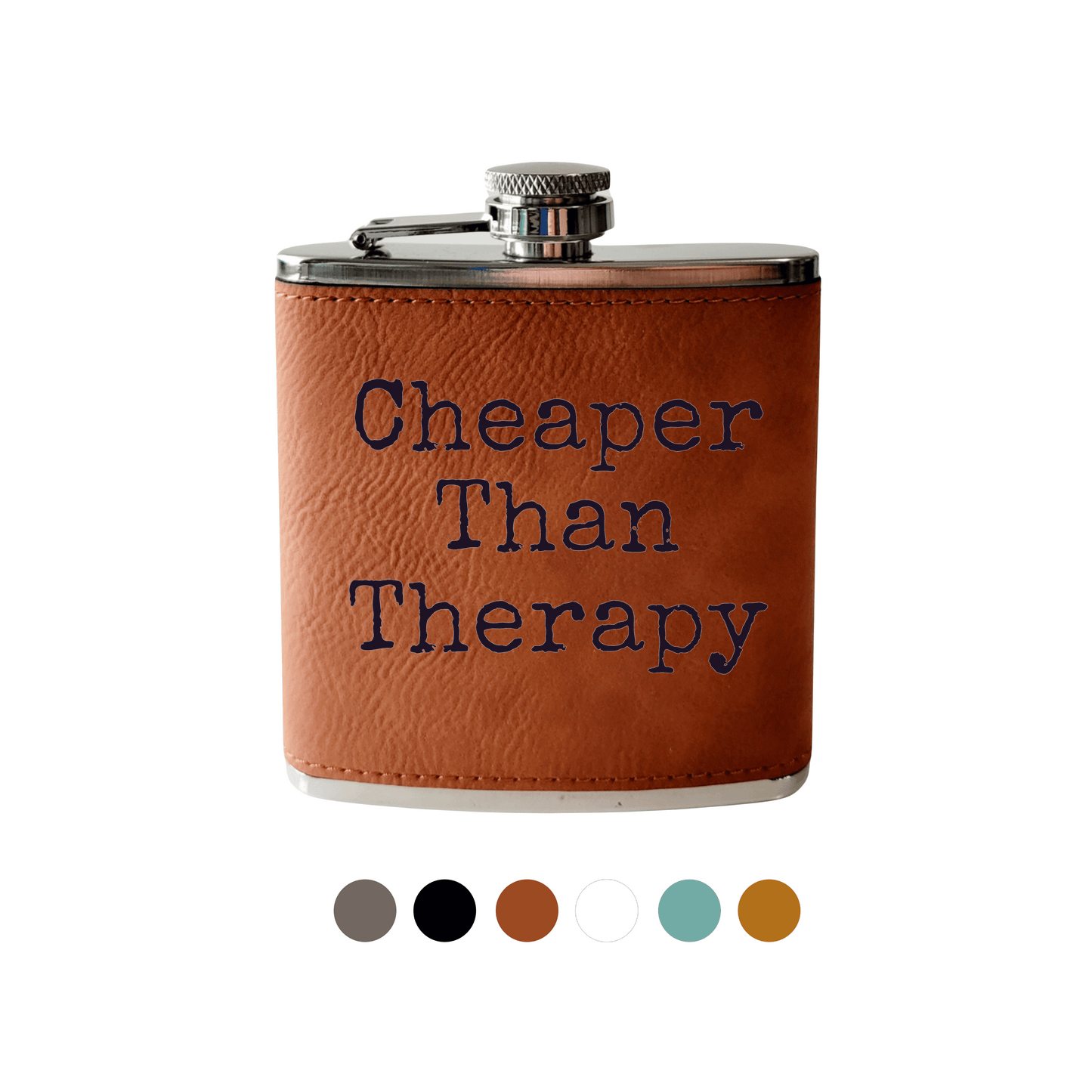 Beckman Design Beckman Design - Flask- Cheaper Than Therapy: Powdercoated / White