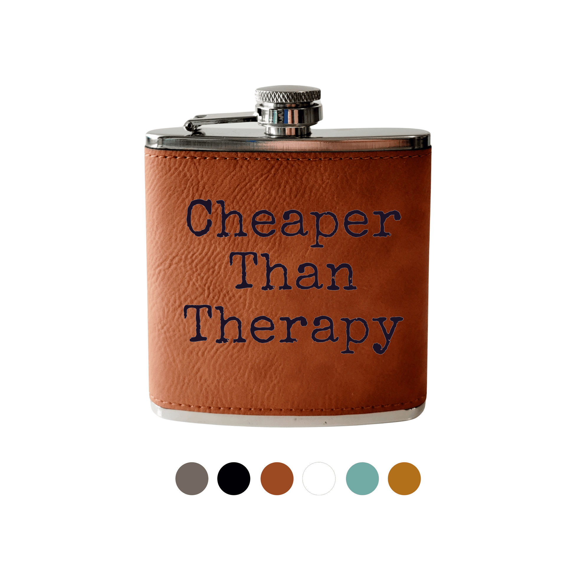 Beckman Design Beckman Design - Flask- Cheaper Than Therapy: Powdercoated / White