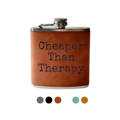 Beckman Design Beckman Design - Flask- Cheaper Than Therapy: Powdercoated / White