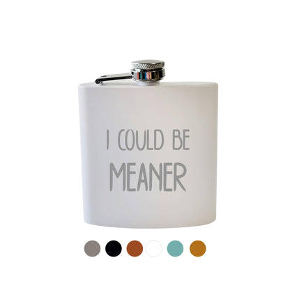 Beckman Design Beckman Design - Flask-  I Could Be Meaner: Leather / Gray